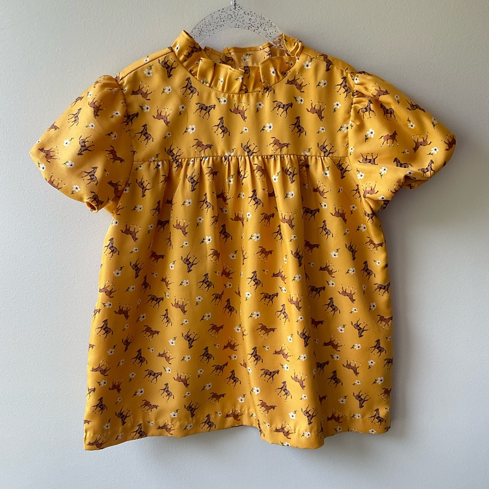 Janie and Jack Horse Puff Sleeves Top